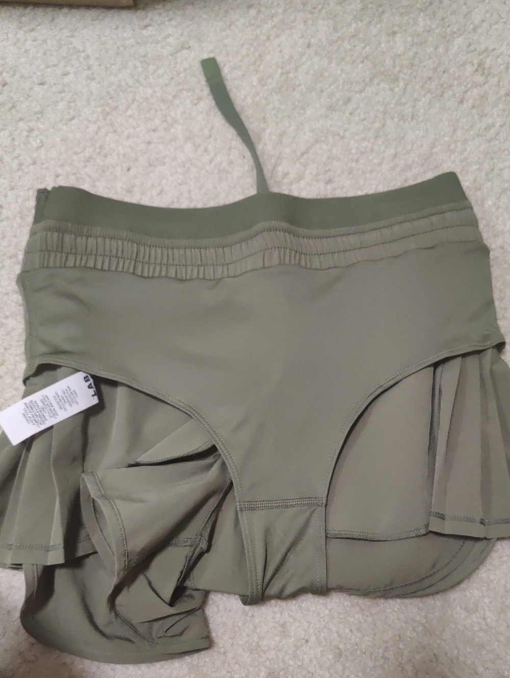 JoyLab Olive Green Athletic Shorts Side Pleats Drawstring Y2K Hippie Sports Retr - Picture 13 of 14